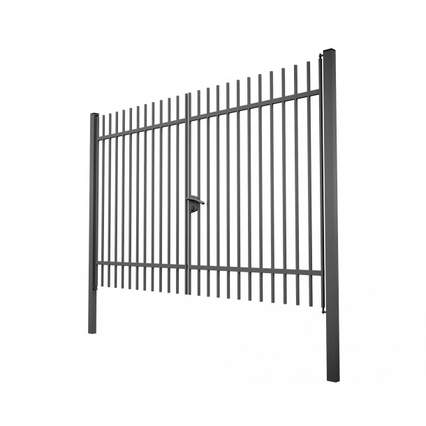 Photo Swing gates "Zen standard" 4x2 welded from metal profile Fence ⚡ from metal profile