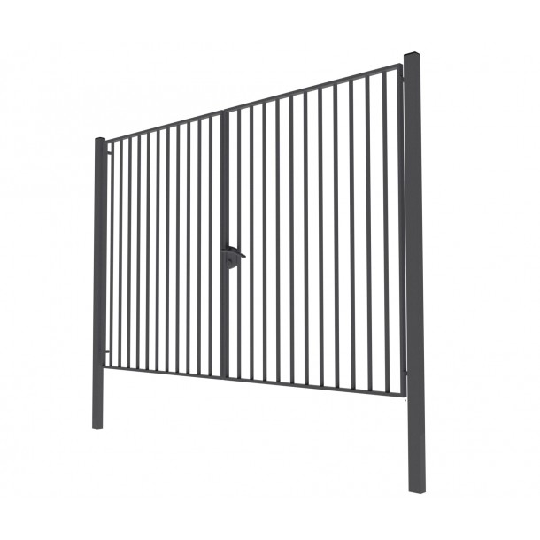 Photo Metal gate "Zen" 3x1.5 m Fence ⚡ from metal profile